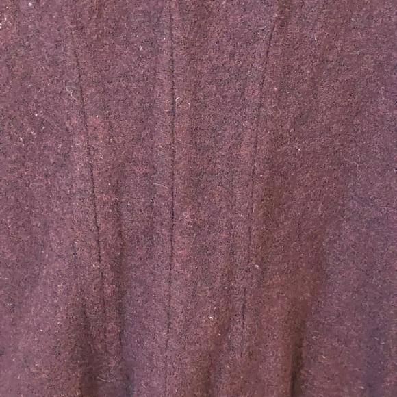 Rosie Neira shawl collar wool jacket w/waist tie burgundy - Picture 3 of 8